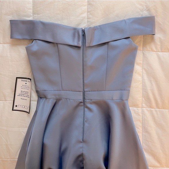 PROM Blue Off-The-Shoulder Dress - Picture 2 of 4